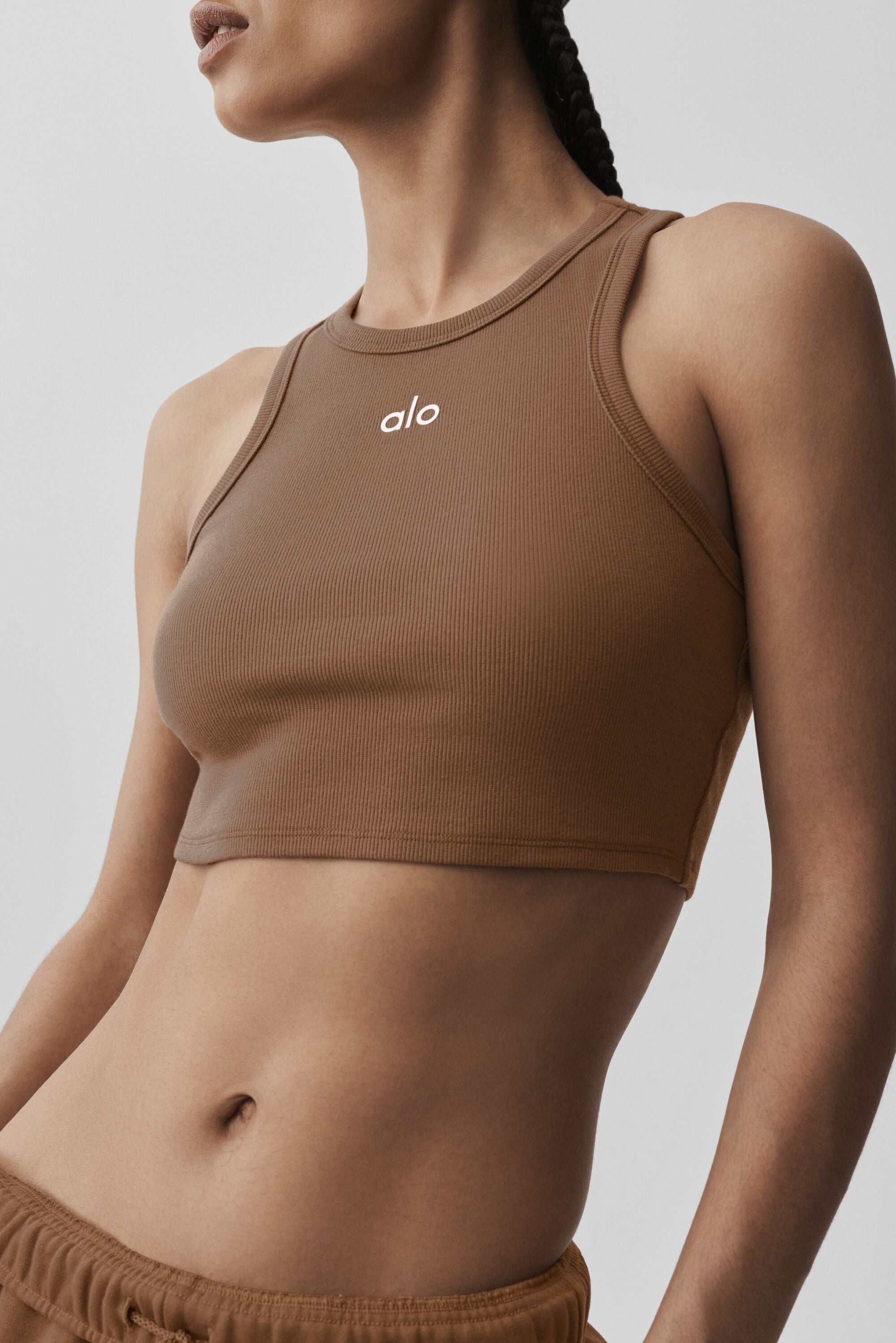 alo Aspire Tank - Sun Kissed Brown/White