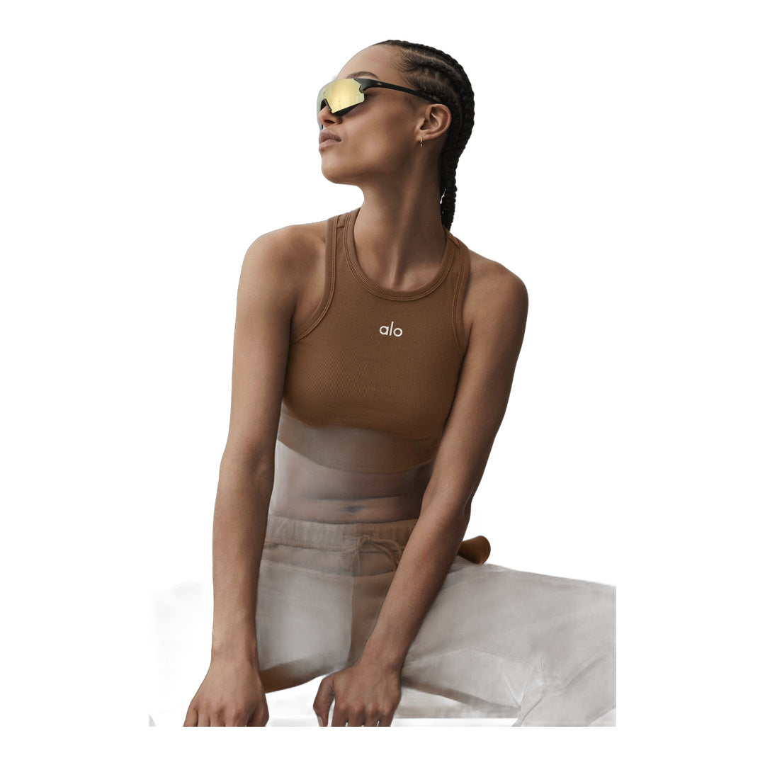 alo Aspire Tank - Sun Kissed Brown/White