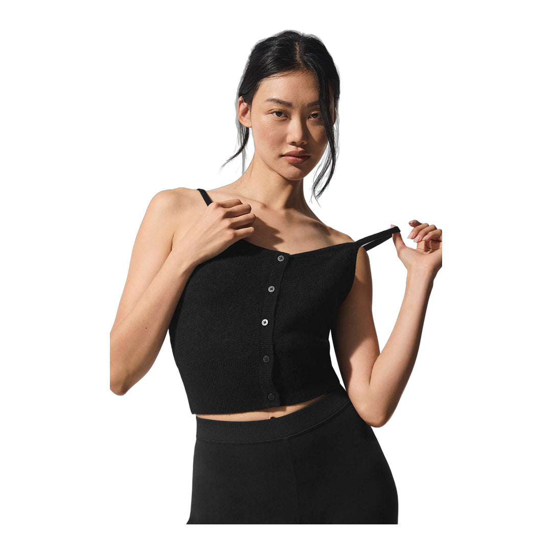 alo Sheer Cashmere Tank - Black