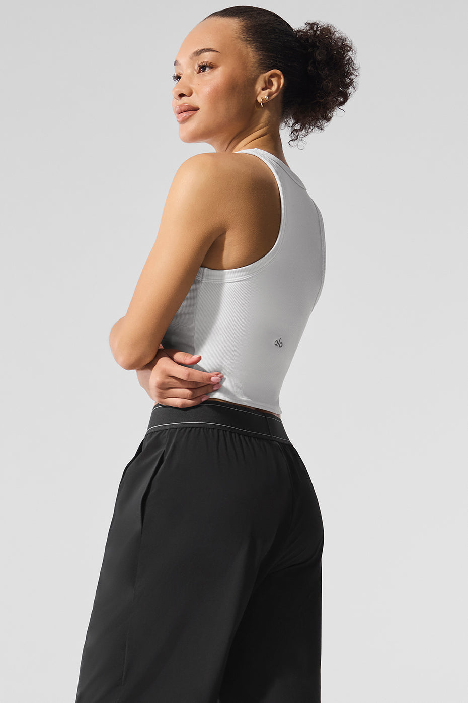 alo Goddess Ribbed Go-To Tank - White