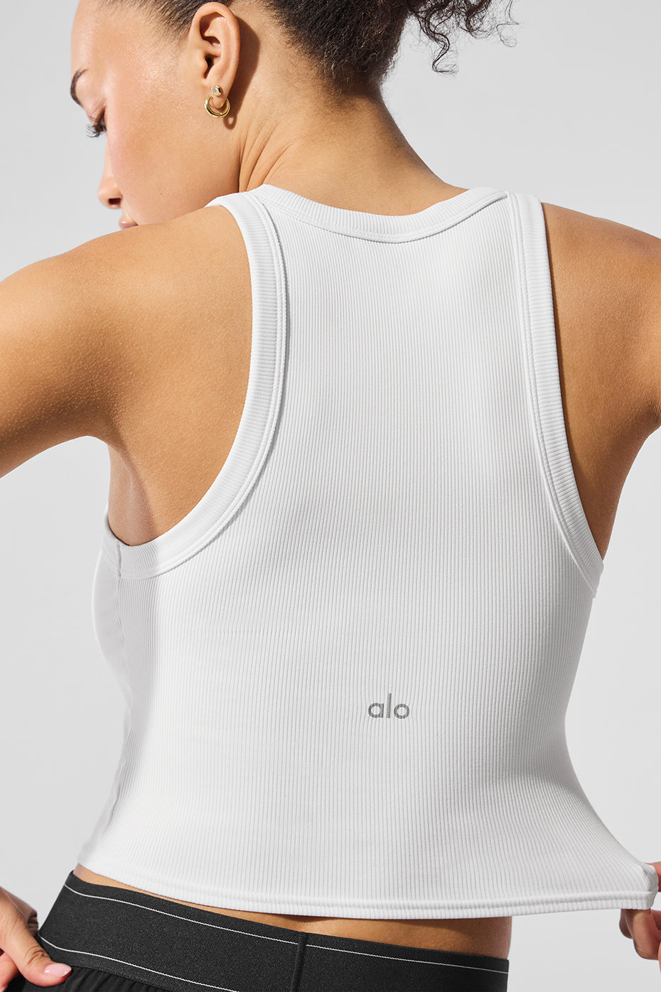 alo Goddess Ribbed Go-To Tank - White