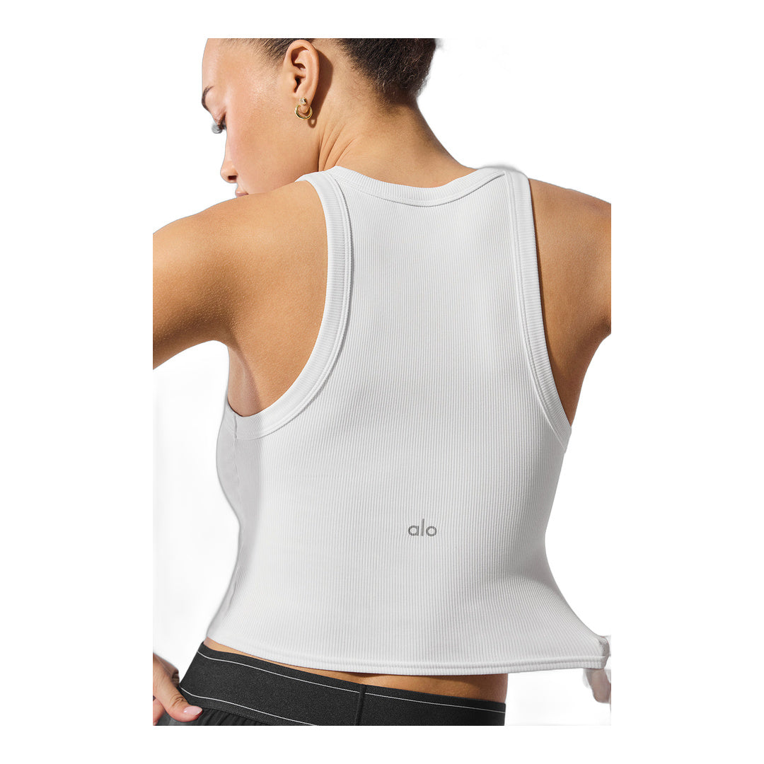 alo Goddess Ribbed Go-To Tank - White