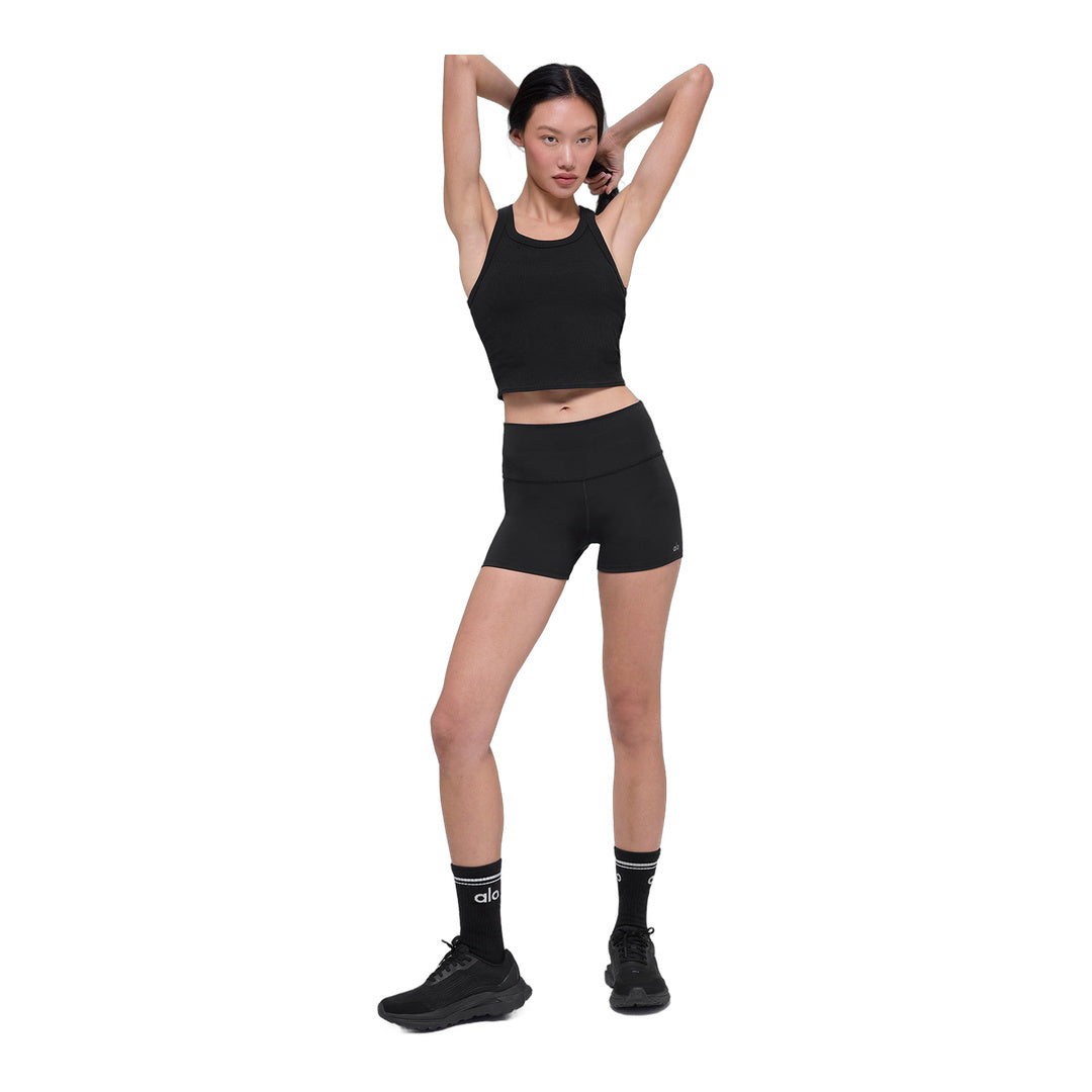 alo Goddess Ribbed Go-To Tank - Black