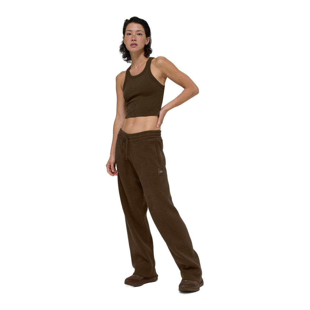 alo Goddess Ribbed Go-To Tank - Espresso