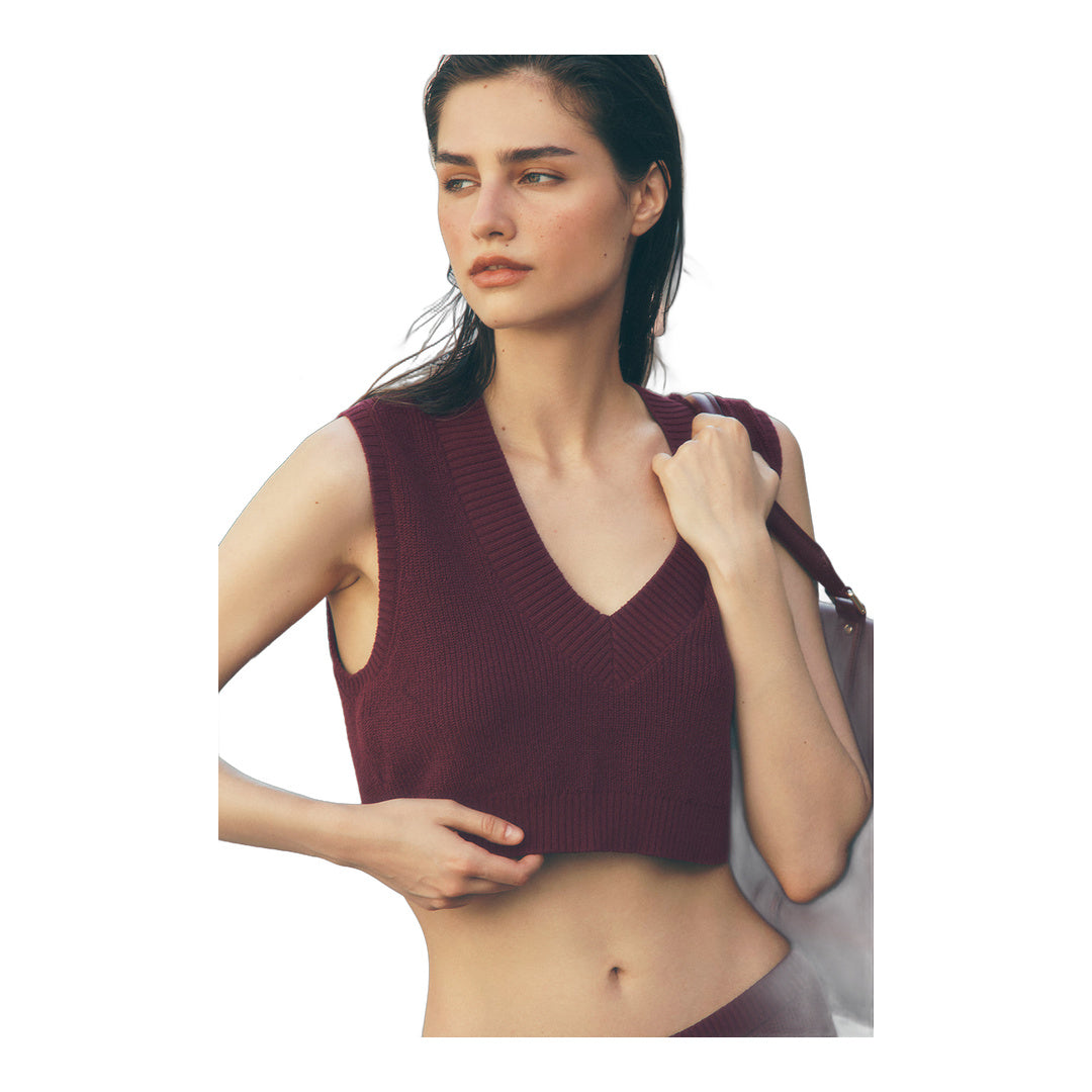 alo Supernatural Sweater Tank - Burgundy