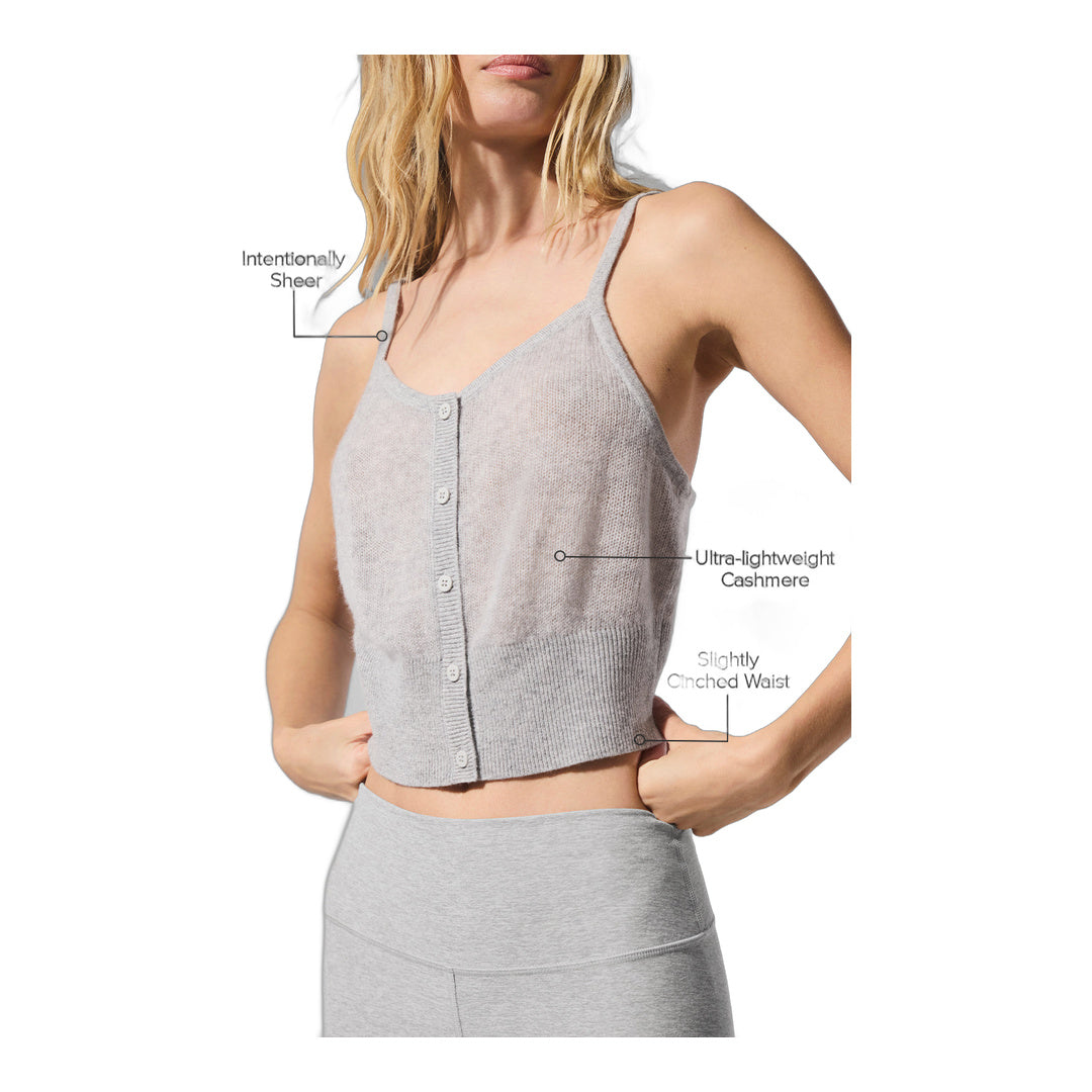 alo Sheer Cashmere Tank - Athletic Heather Grey