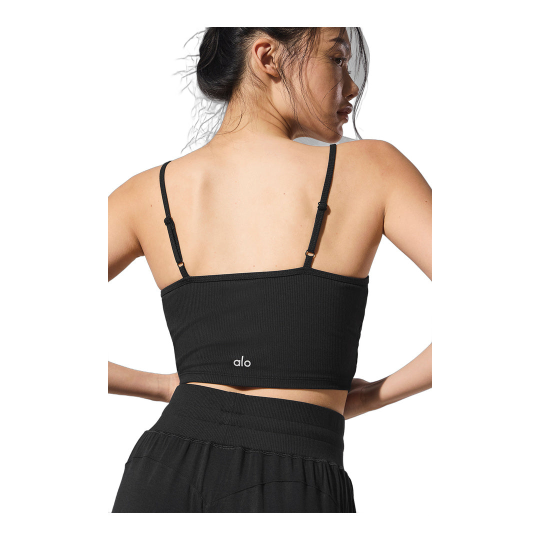 alo Ribbed Delicate Lounge Tank - Black