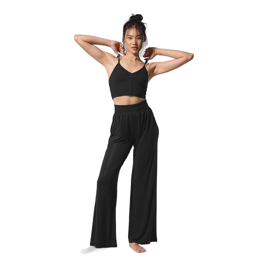 alo Ribbed Delicate Lounge Tank - Black