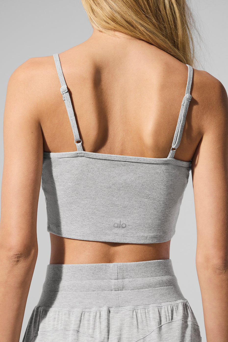 alo Ribbed Delicate Lounge Tank - Athletic Heather Grey