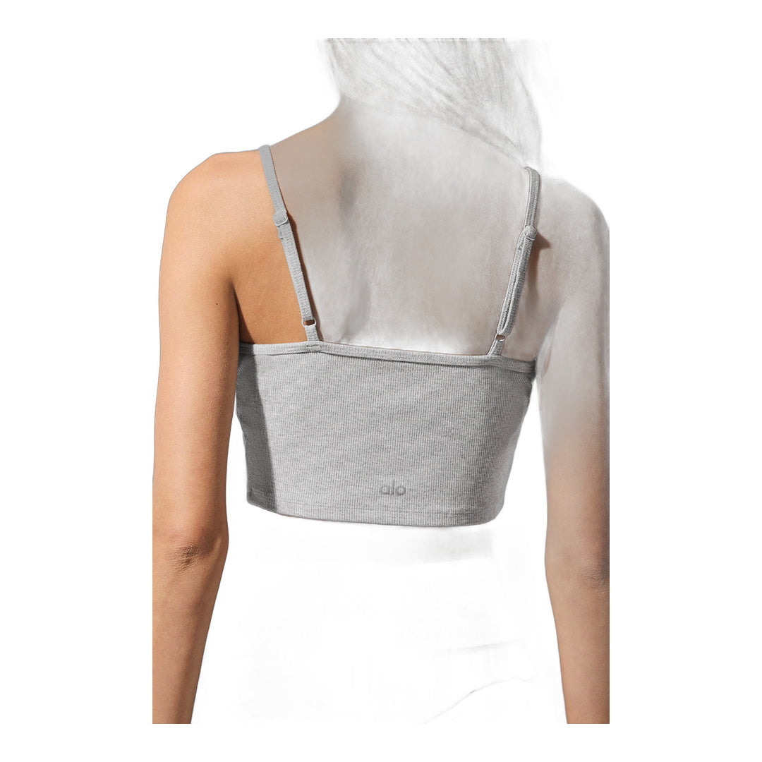 alo Ribbed Delicate Lounge Tank - Athletic Heather Grey