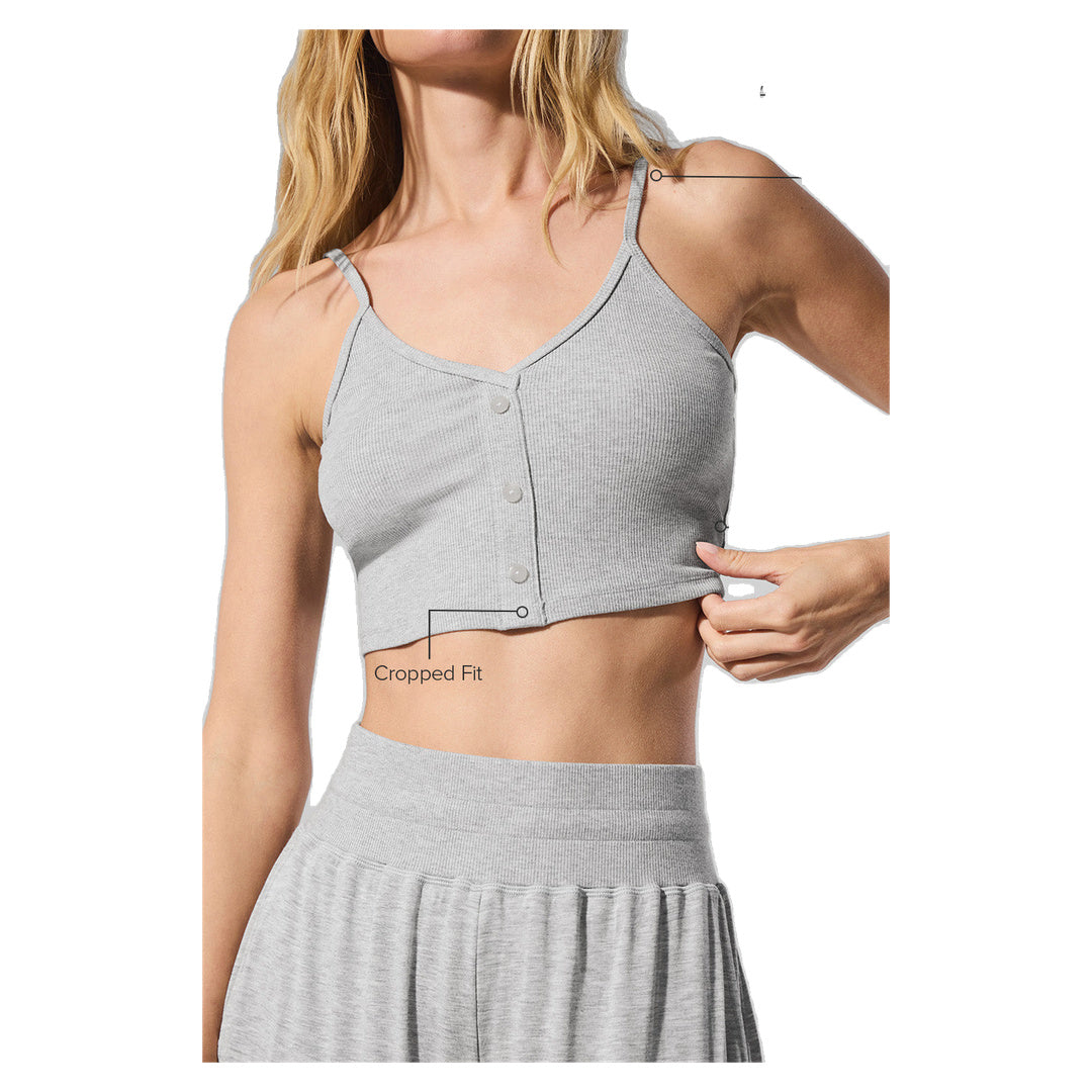 ALO Ribbed Delicate Lounge Tank - Athletic Heather Grey