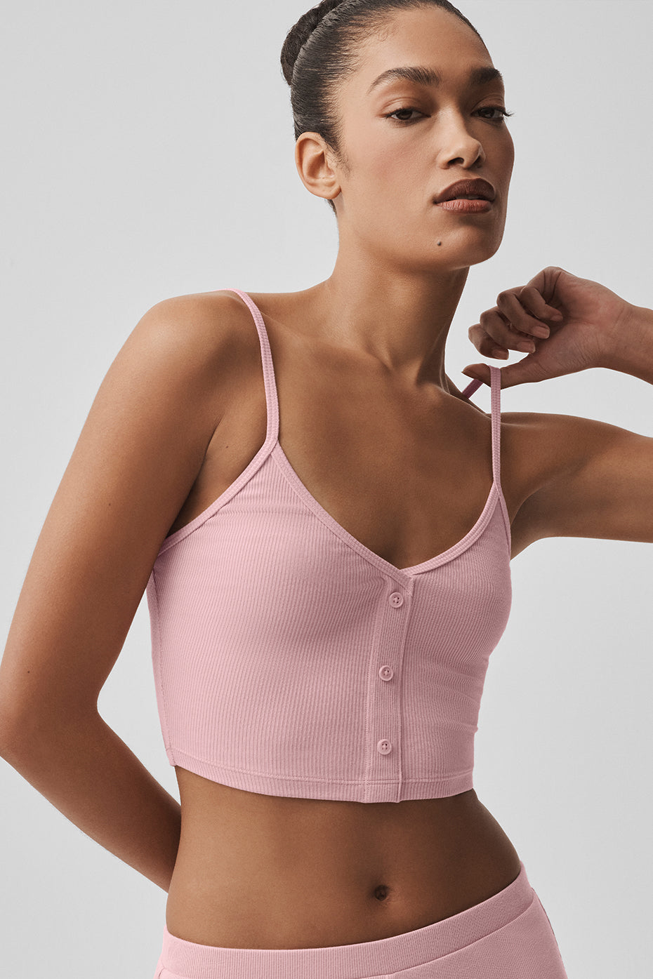 alo Ribbed Delicate Lounge Tank - Vintage Pink