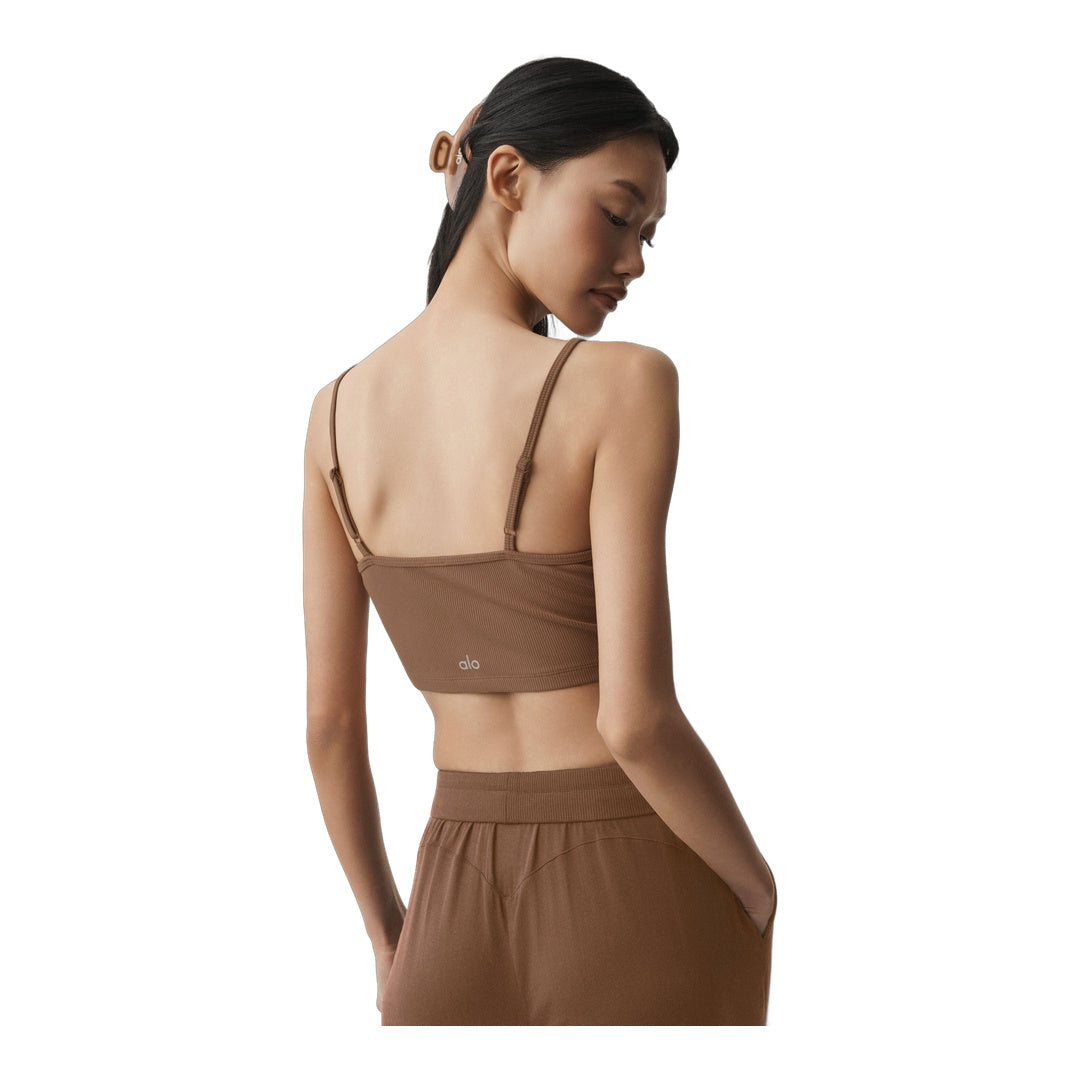 alo Ribbed Delicate Lounge Tank - Sun Kissed Brown