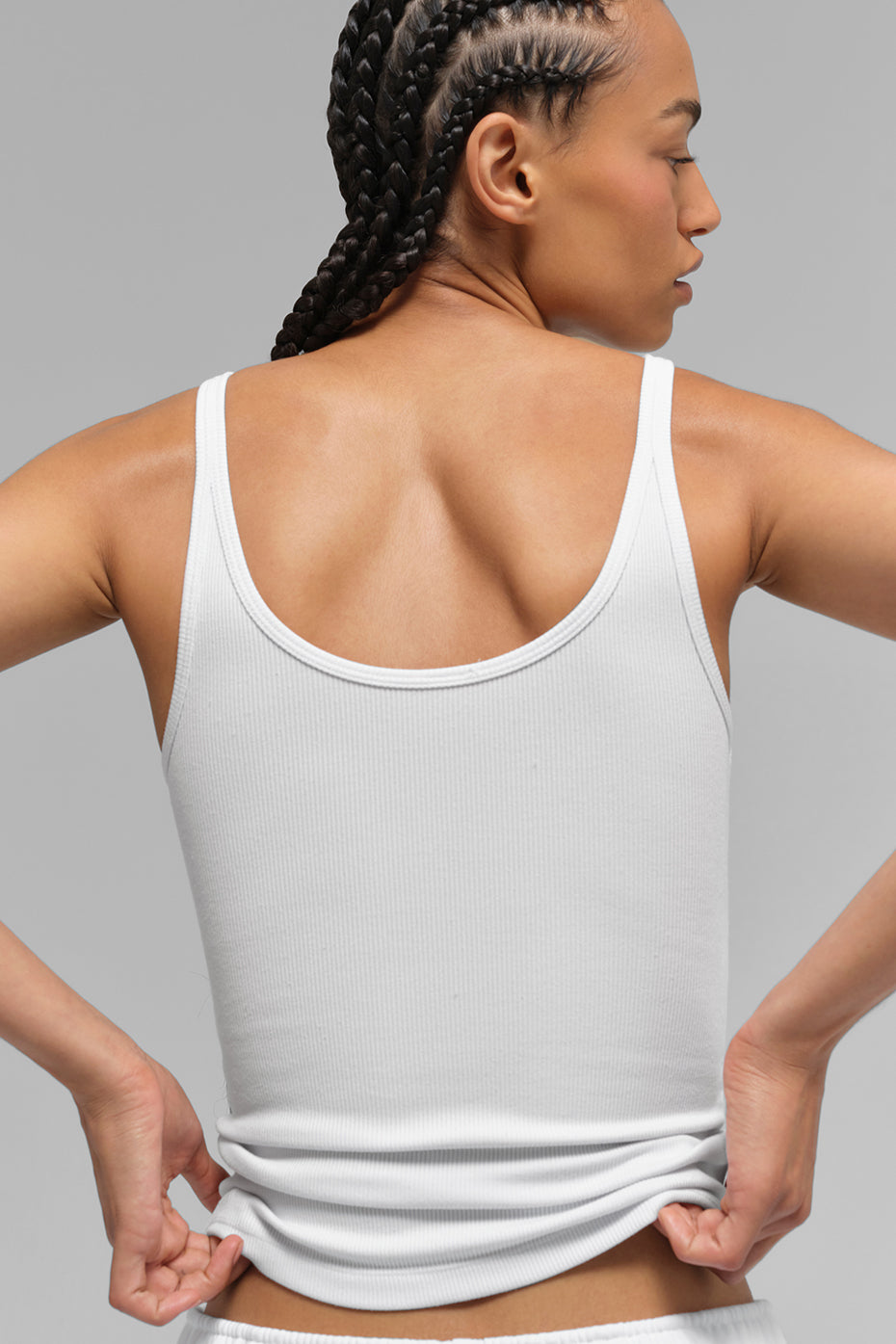 alo Ribbed Prosper Tank - White