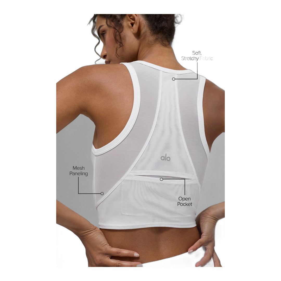 alo Mesh Front Runner Tank - White