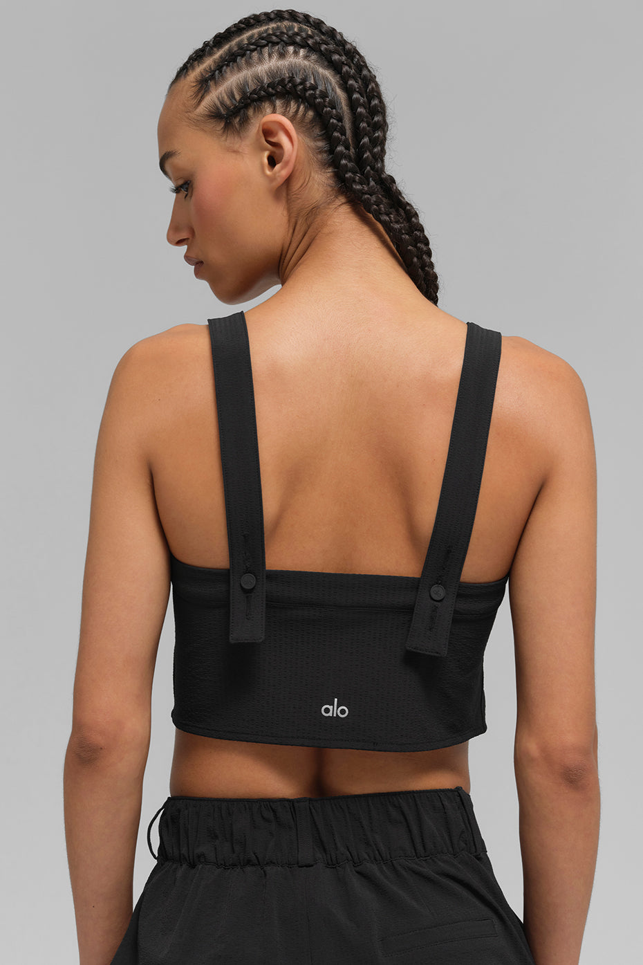alo Cropped Dreamscape Tank - Black