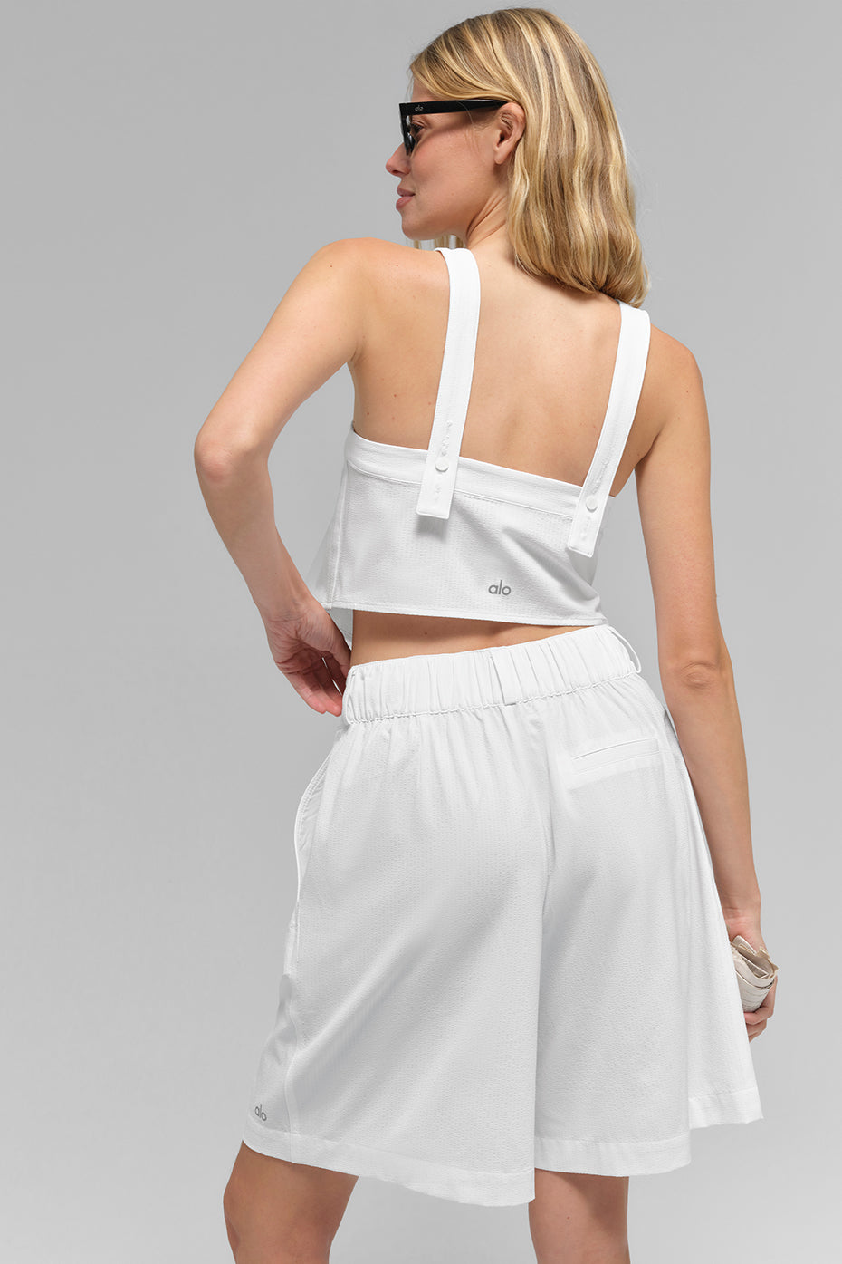alo Cropped Dreamscape Tank - White
