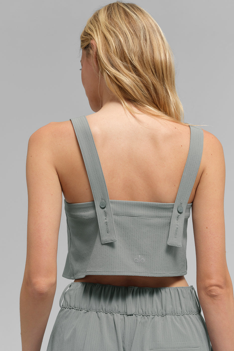 alo Cropped Dreamscape Tank - Lunar Grey