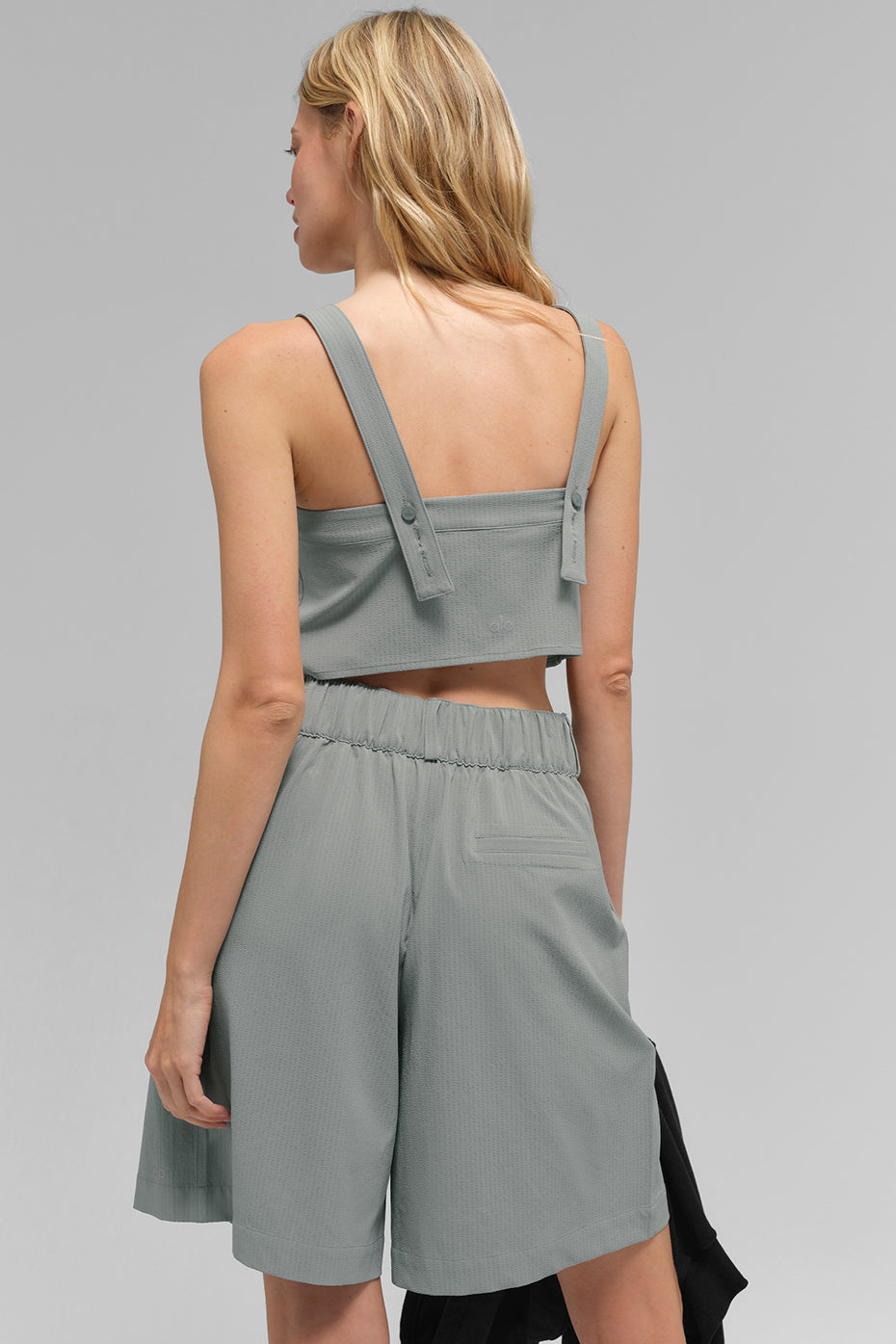 alo Cropped Dreamscape Tank - Lunar Grey