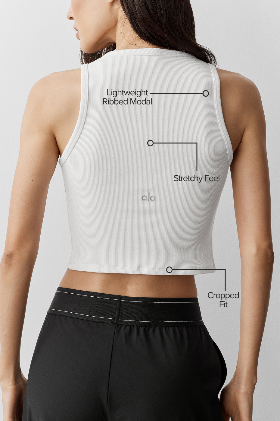 alo Ribbed Modal Henley Tank - White