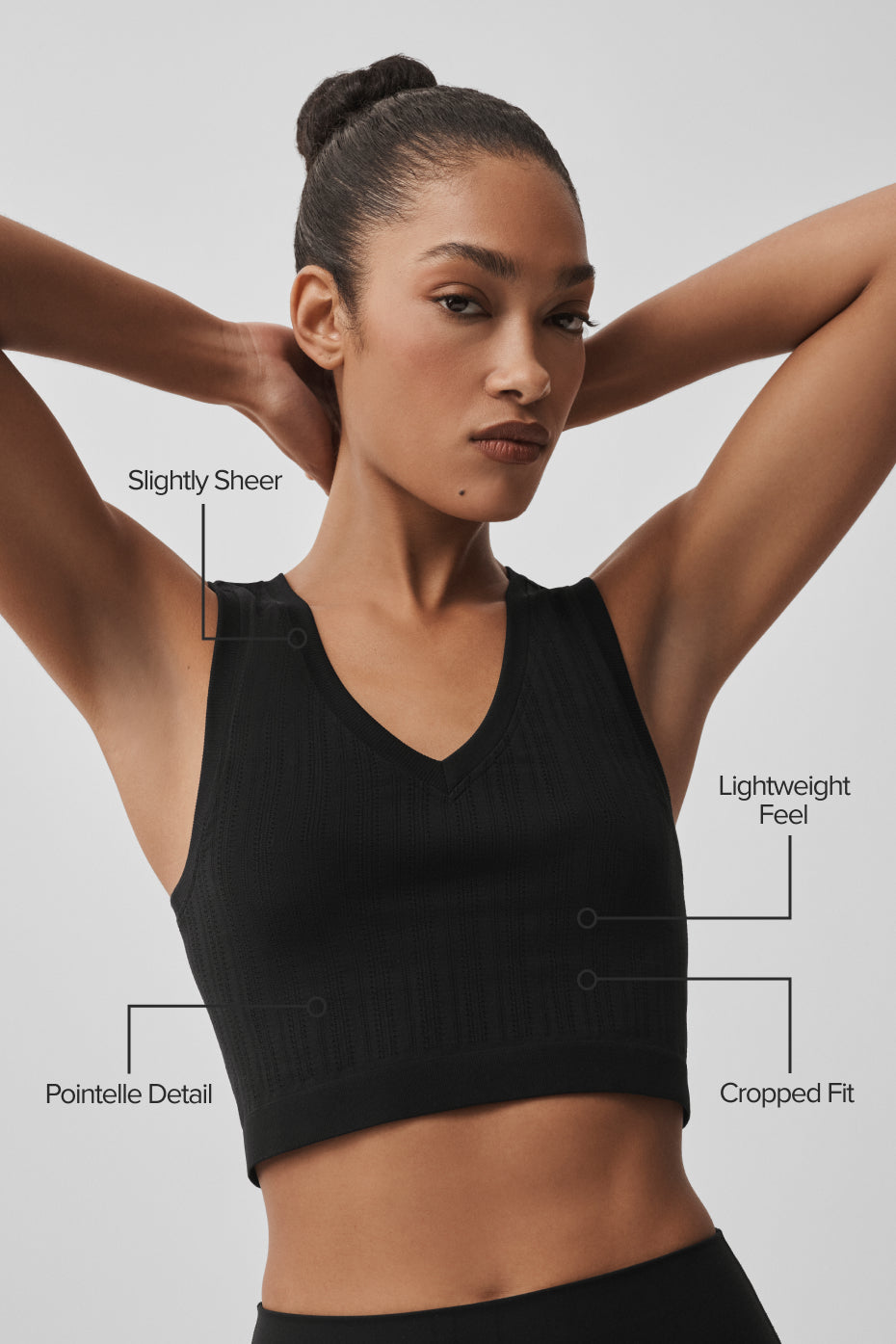 alo Seamless Pointelle Tank - Black
