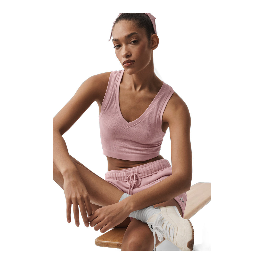 alo Seamless Pointelle Tank - Vintage Pink