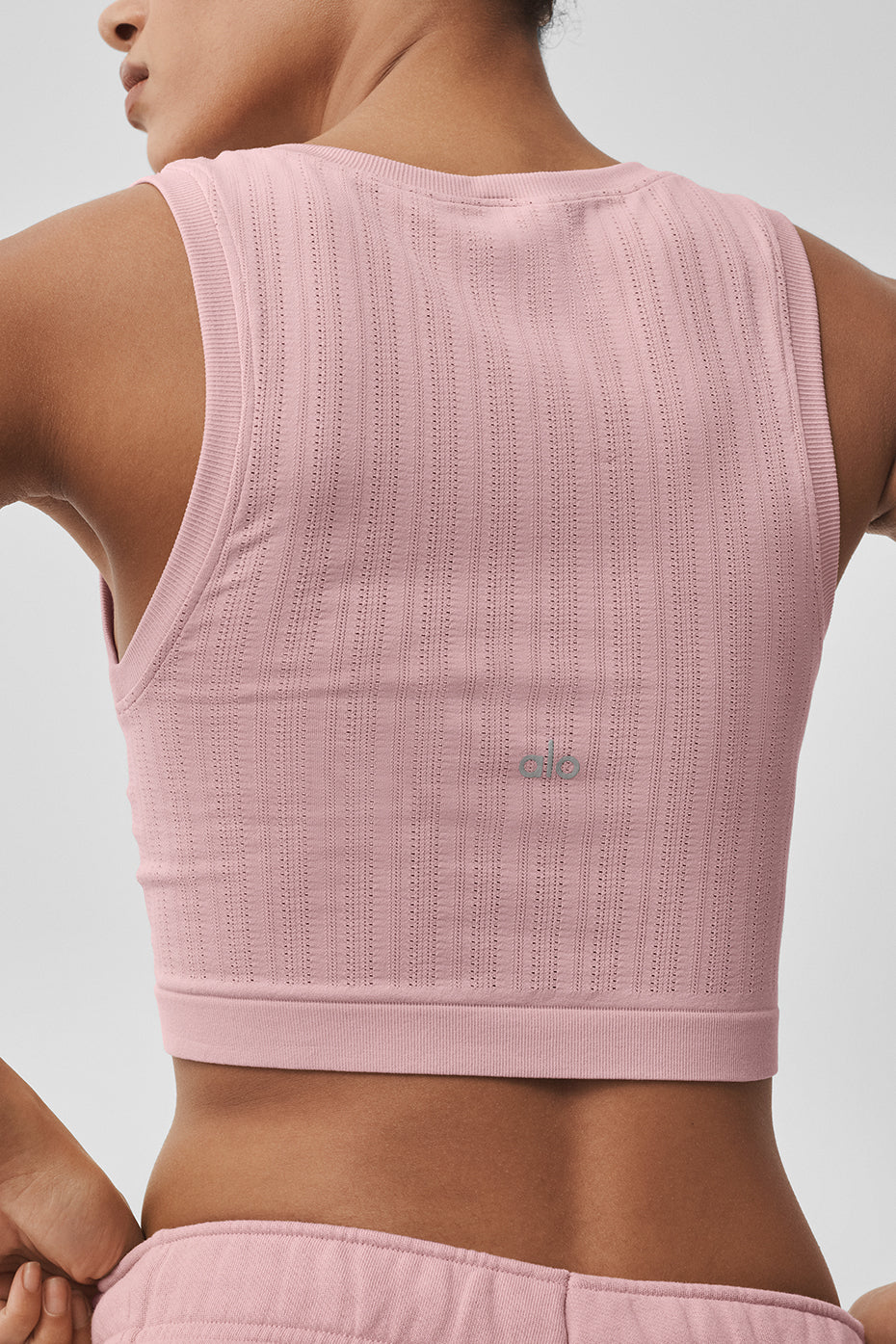 alo Seamless Pointelle Tank - Vintage Pink