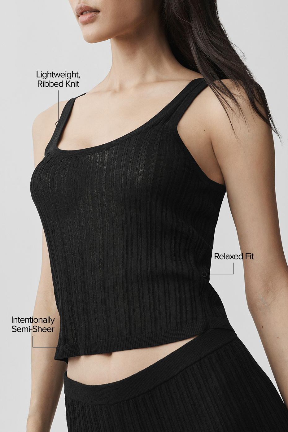 alo Sweater Sunlit Tank - Black