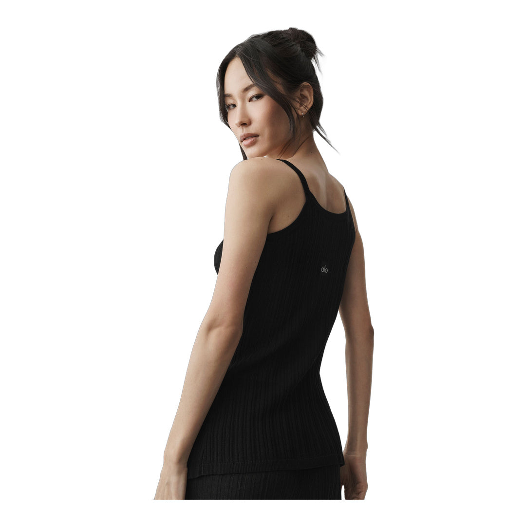 alo Sweater Sunlit Button Down Tank - Black