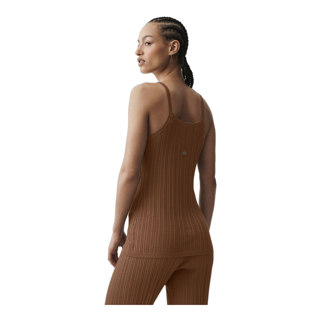 alo Sweater Sunlit Button Down Tank - Sun Kissed Brown