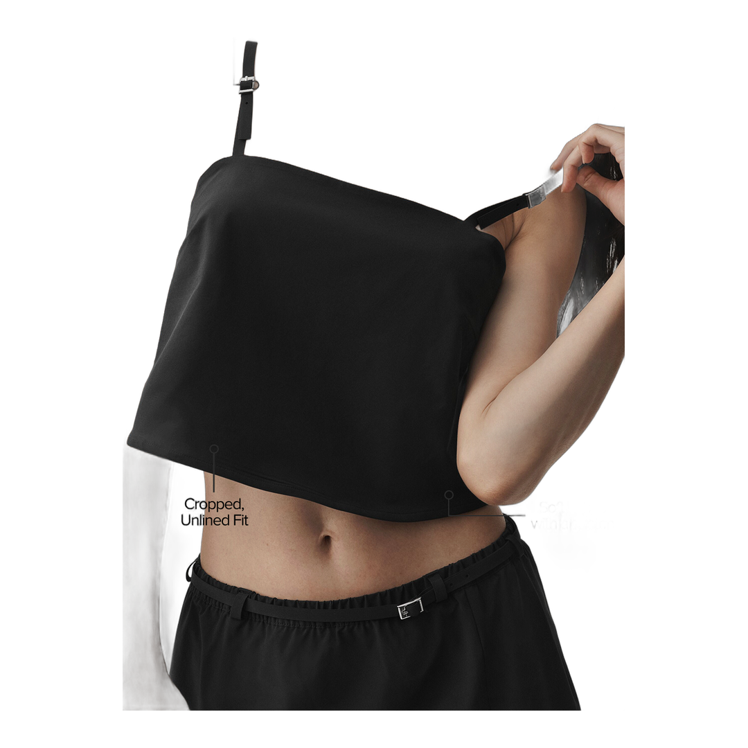 alo Cropped Connection Tank - Black