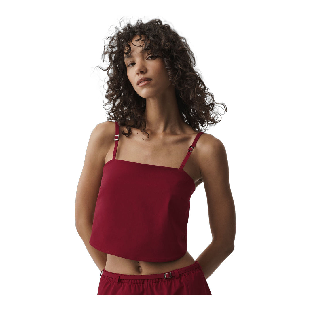 alo Cropped Connection Tank - Summer Romance Red