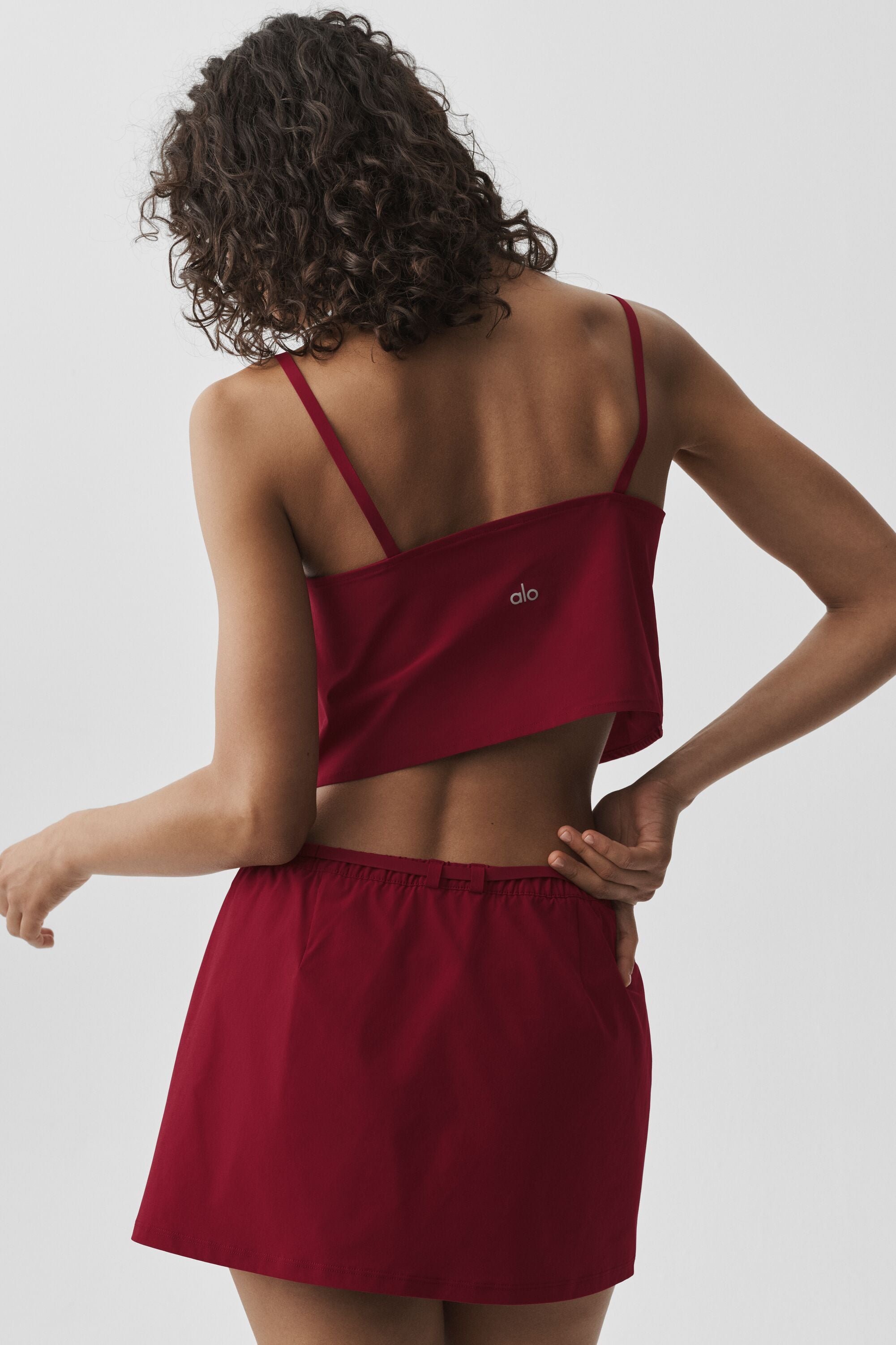 alo Cropped Connection Tank - Summer Romance Red