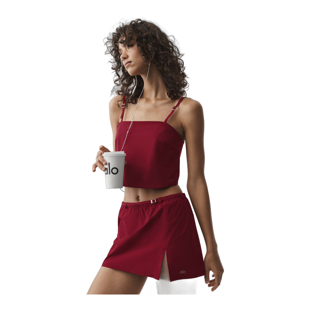 alo Cropped Connection Tank - Summer Romance Red