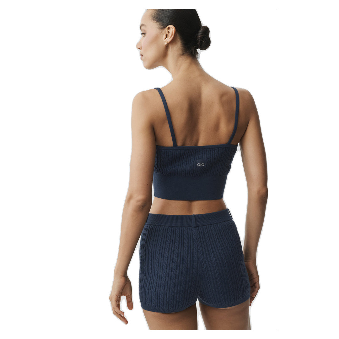 ALO Mini Cable Sweater Tank - Navy