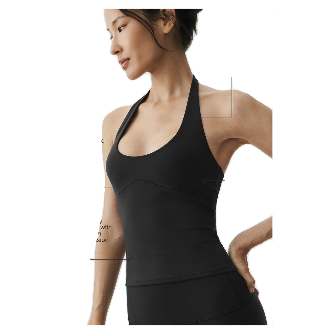 ALO ALO Softsculpt Precision Halter Tank - Black