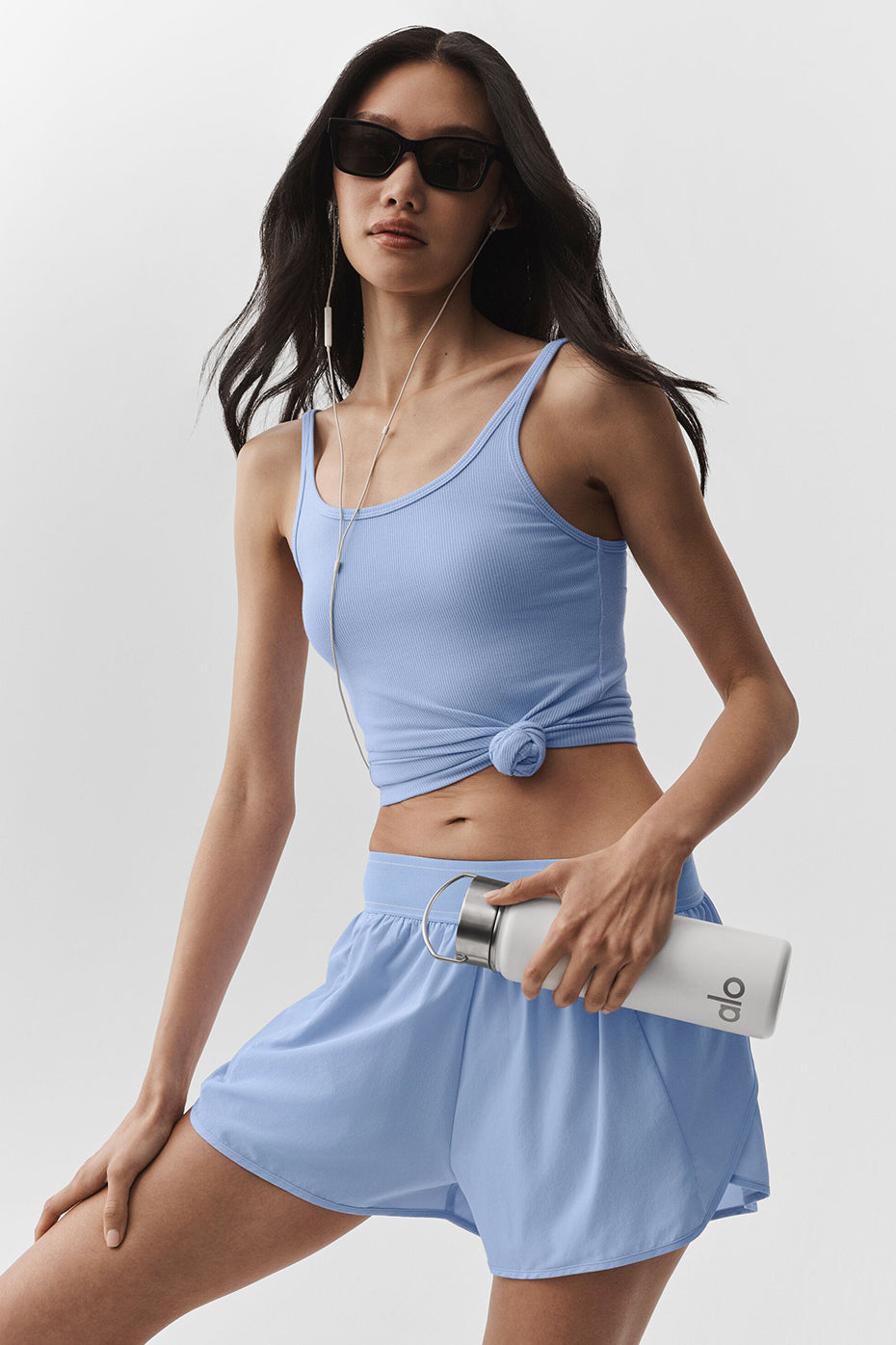 alo Ribbed Adore Tank - Light Provence Blue