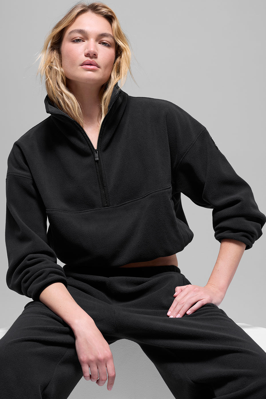 alo Polar Fleece Retreat Cover Up - Black