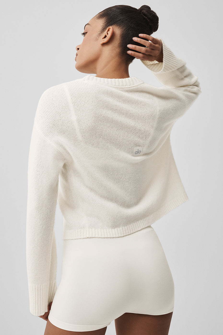alo Wool Cashmere New Class Tie Cardigan - Ivory