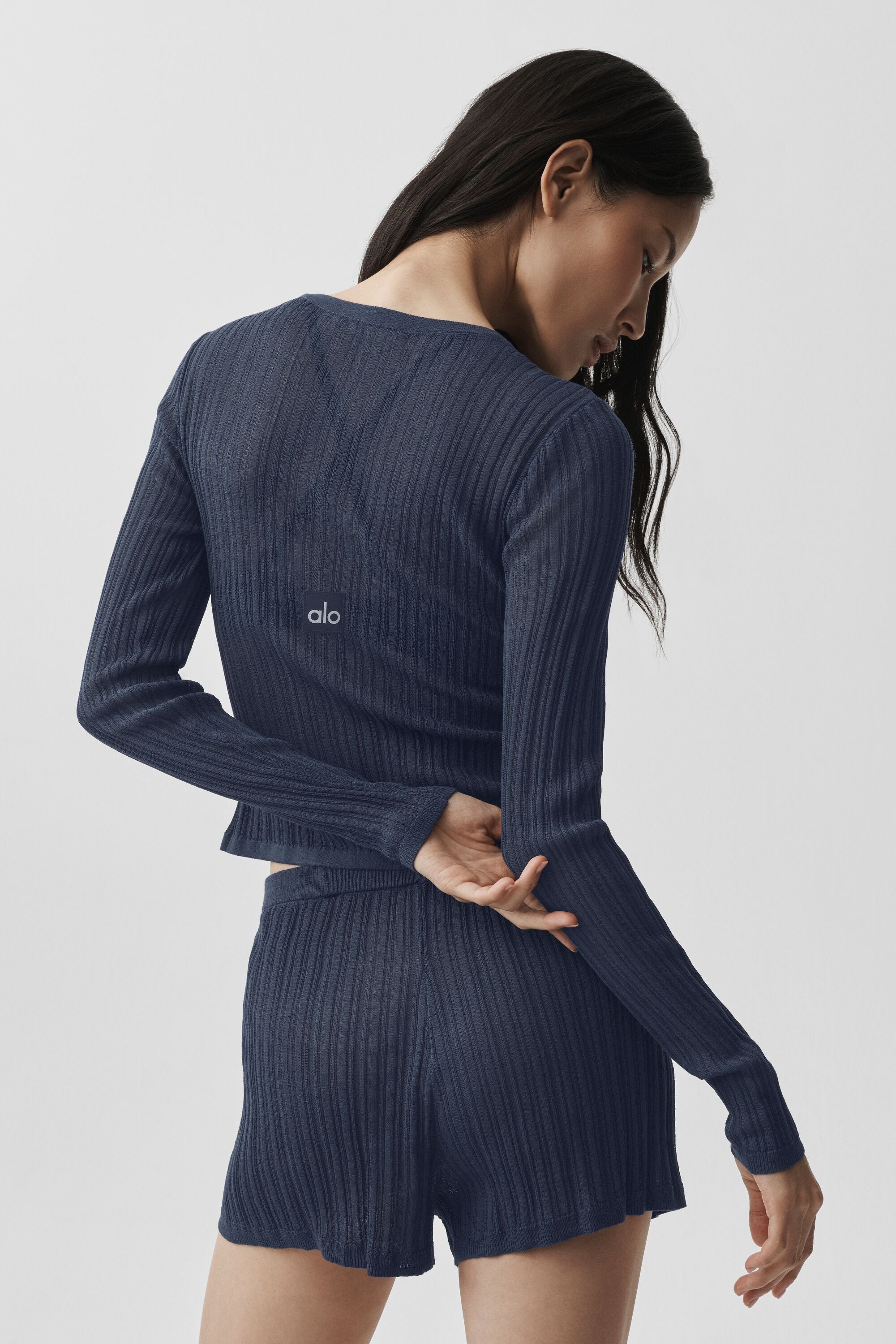 alo Sweater Sunlit Cardigan - Navy