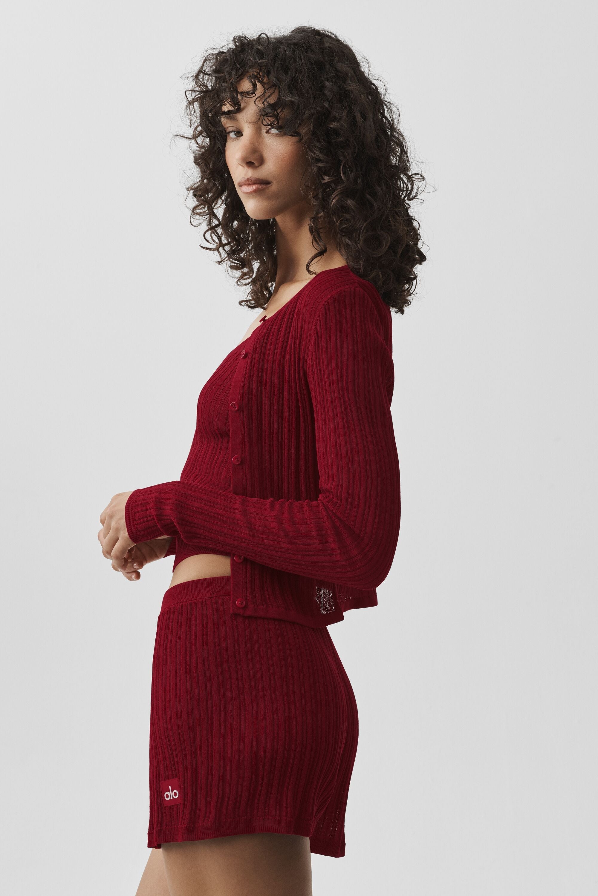 alo Sweater Sunlit Cardigan - Summer Romance Red