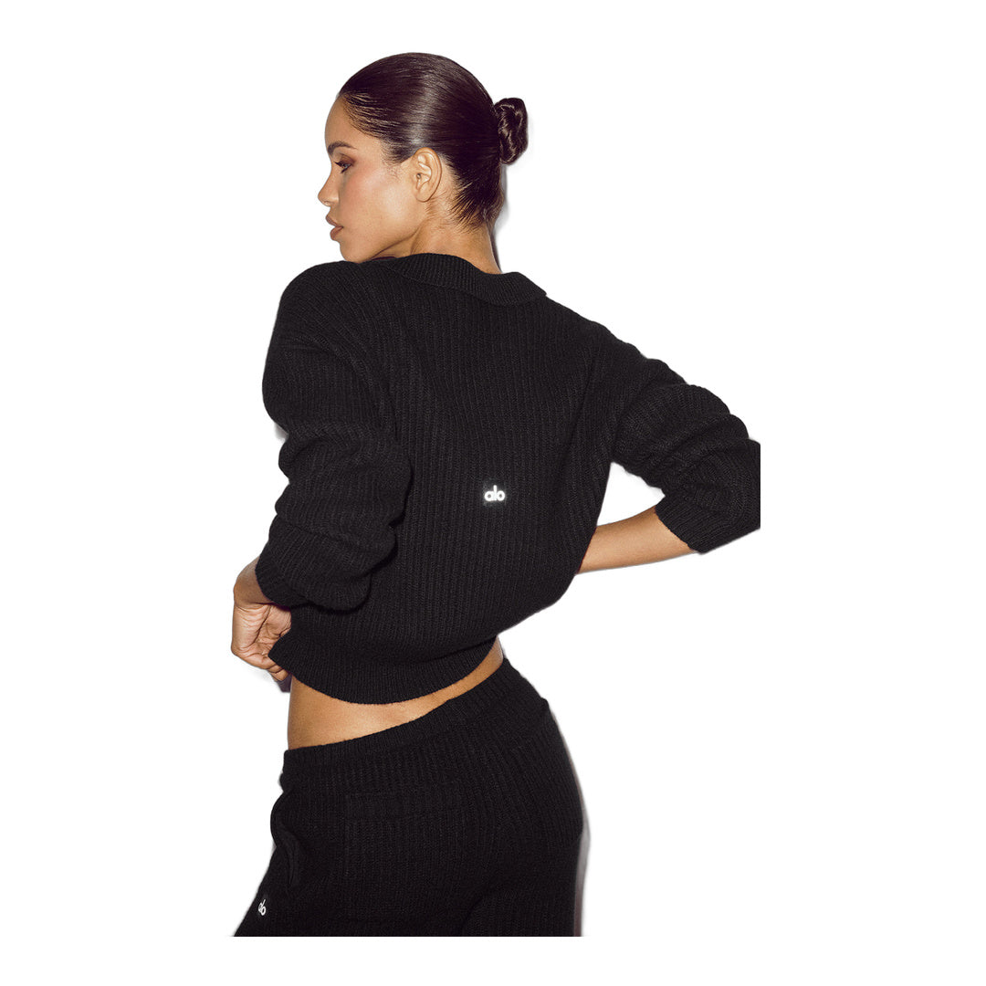 alo Cashmere Northstar Polo - Black