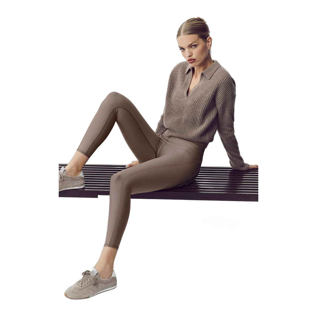alo Cashmere Northstar Polo - Alpine Cocoa Heather