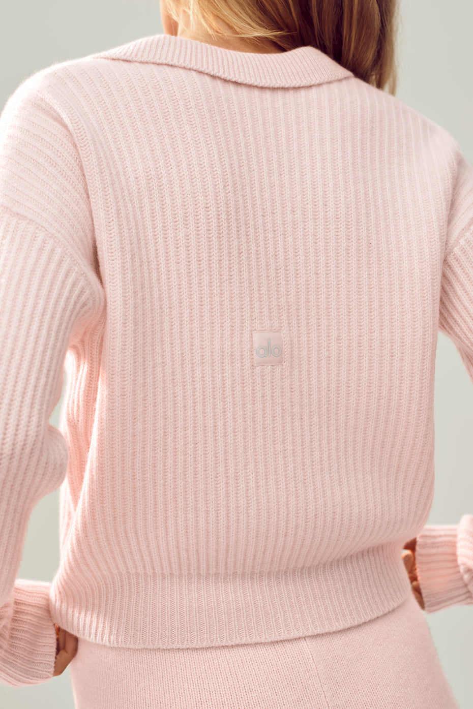 alo Cashmere Northstar Polo - Frosted Pink