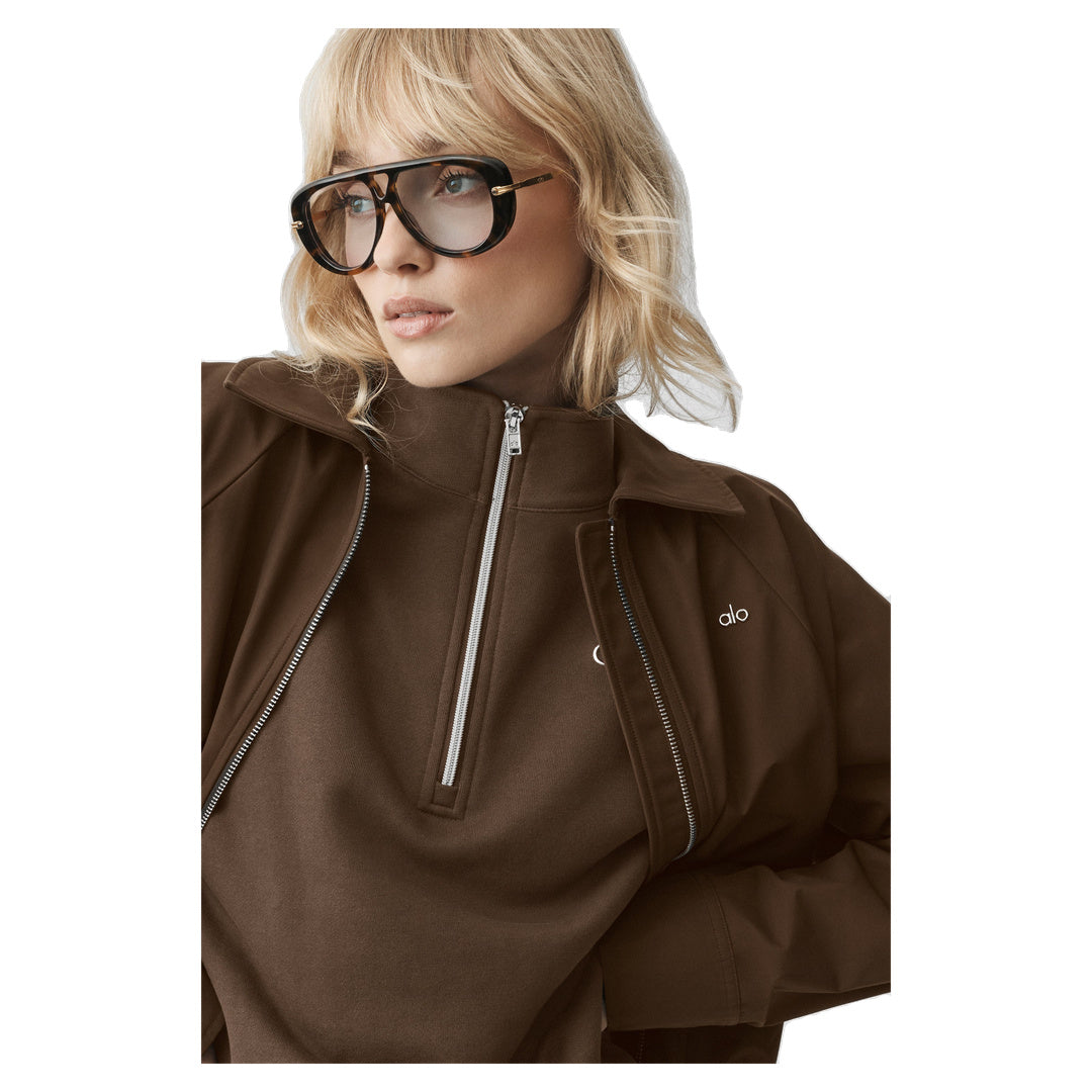 ALO Best Bet Full Zip Jacket - Espresso