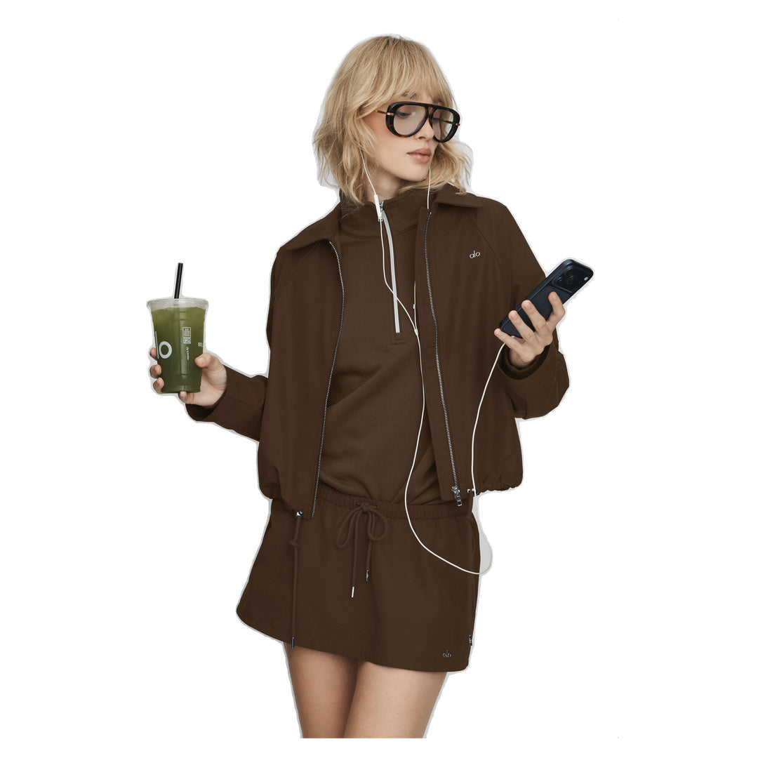 ALO Best Bet Full Zip Jacket - Espresso
