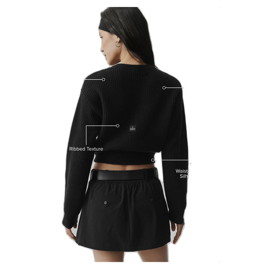 ALO Cashmere Wool Harmony Cardigan - Black