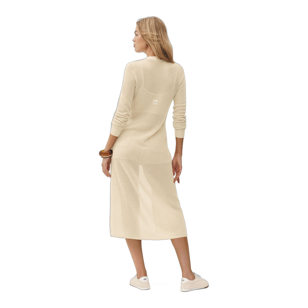alo Silk Cashmere Heatwave Long Cardigan - Sandy Beige