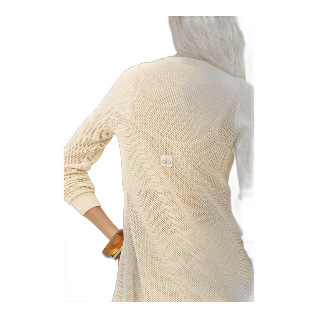 alo Silk Cashmere Heatwave Long Cardigan - Sandy Beige