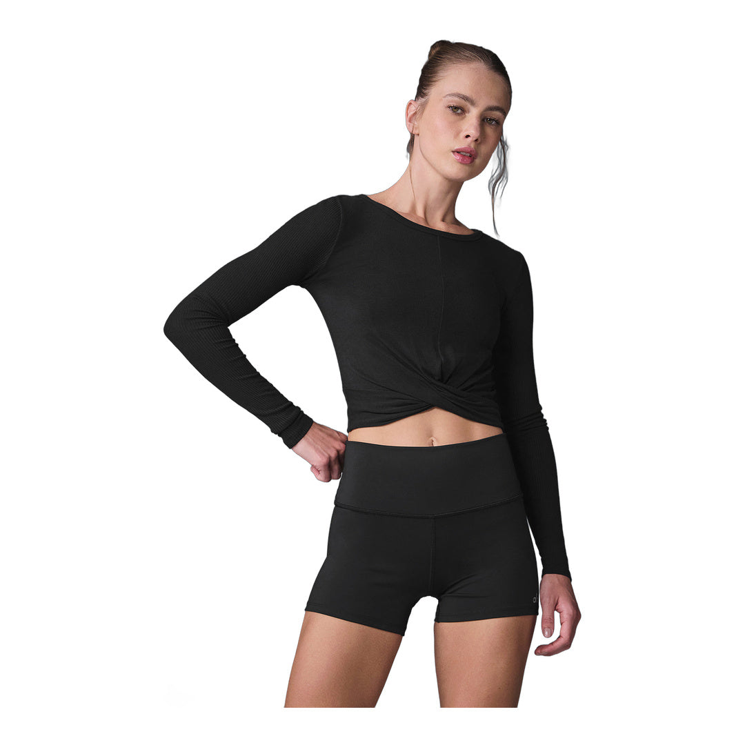 alo Cover Long Sleeve Top - Black